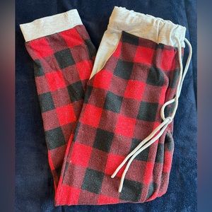 Buffalo Plaid and Gray Joggers